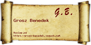 Grosz Benedek névjegykártya